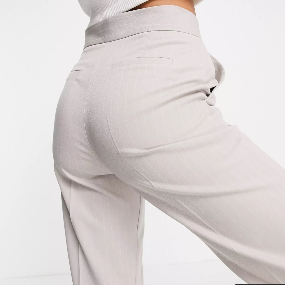 ASOS DESIGN ultimate straight‎ leg pant in pinstripe